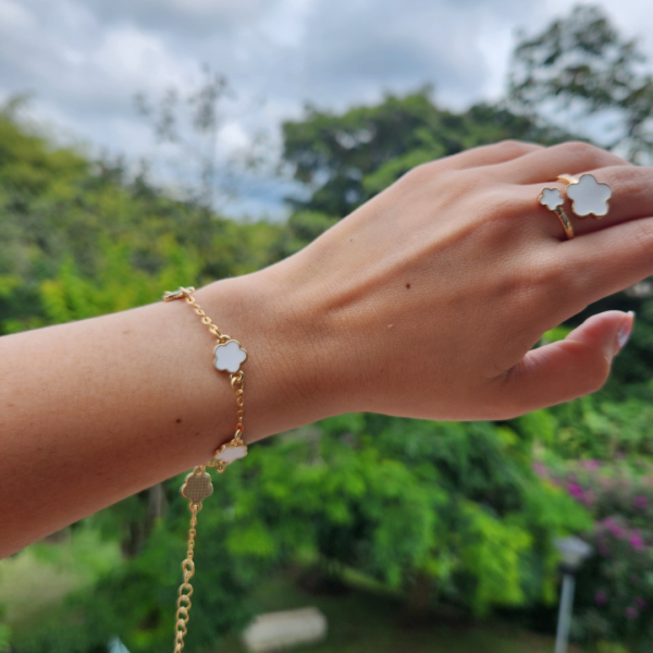 Pulsera Flower blanca