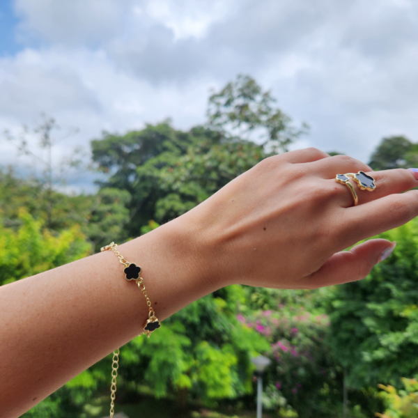 Pulsera Flower negra